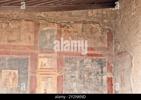 Altes Fresko im Macellum von Pompeji, Italien Stockfoto