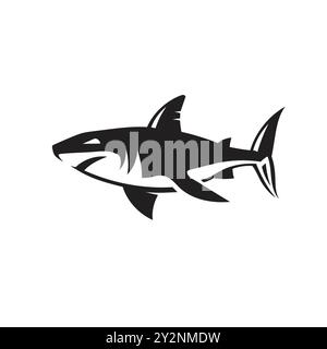 Abstrakter einfacher Haivektor auf weißem Hintergrund Stock Vektor