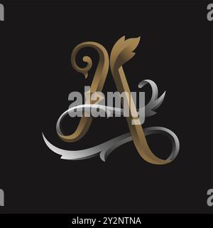 Vintage Swirl Blumenschmuck Anfangsbuchstabe Eine Vektor-Illustration Stock Vektor