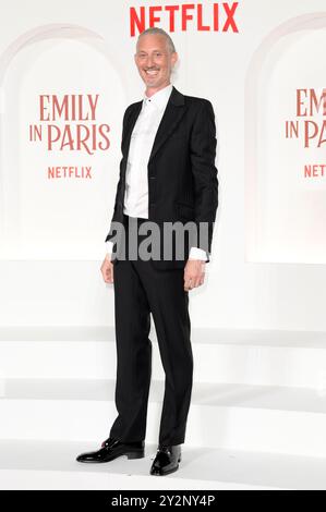 Bruno Gouery bei der Premiere der 4. Staffel der Netflix Serie „Emily in Paris“ im Space Cinema Moderno. Rom, 10.09.2024 Stockfoto