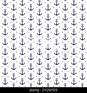 Anker nahtloses Mustervektor nahtloses Vektormuster, kann für Hintergrundbilder, Musterfüllungen, Webseiten-Hintergrund verwendet werden Stock Vektor
