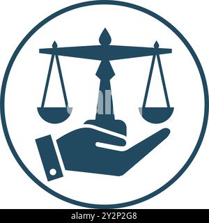 Rechtsanwalt, Kanzlei, Recht, Rechtsanwalt, Justiz und Recht Logo und Vektor Icon Design. Stock Vektor