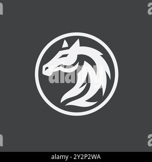 Pferdekopf-Symbol mit kreisförmiger Vektorillustration Stock Vektor