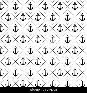 Anker nahtloses Mustervektor nahtloses Vektormuster, kann für Hintergrundbilder, Musterfüllungen, Webseiten-Hintergrund verwendet werden Stock Vektor