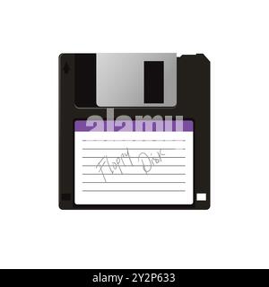 Diskette Illustration Flat Design Vektor, Computer Memory Drive magnetisches quadratisches Datum Stock Vektor