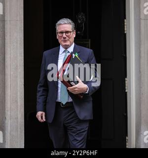 London, Großbritannien. September 2024. Premierminister Sir Keir Starmer verlässt die Downing Street 10 für Fragen des Premierministers im Parlament. Quelle: Imageplotter/Alamy Live News Stockfoto