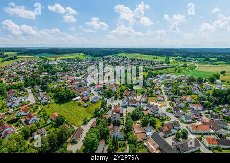 Blick auf die Region um Adelsried im Naturpark Augsburger Westwälder Stockfoto