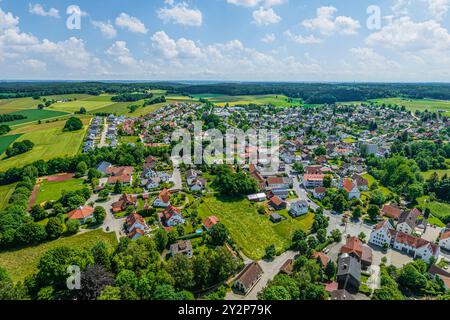 Blick auf die Region um Adelsried im Naturpark Augsburger Westwälder Stockfoto