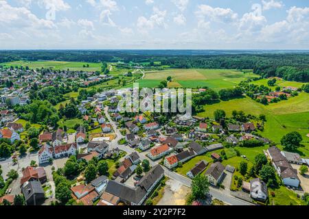 Blick auf die Region um Adelsried im Naturpark Augsburger Westwälder Stockfoto