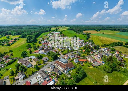 Blick auf die Region um Adelsried im Naturpark Augsburger Westwälder Stockfoto