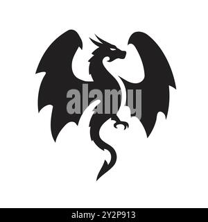 Drachen fliegen Silhouetten stilisierte Vektor-Illustrationen Stock Vektor