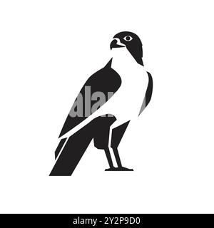 falcon Vogel Silhouette Emblem Vektor Illustration Stock Vektor