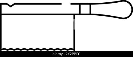 japanische Hand Säge Linie Symbol Vektor-Illustration Stock Vektor