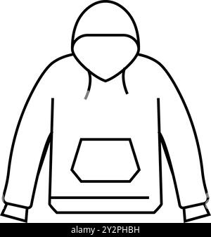 hoodie Oberbekleidung weibliche Linie Symbol Vektor Illustration Stock Vektor