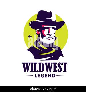 Hand gezeichnete amerikanische Cowboy Vintage Vektor Illustration Stock Vektor