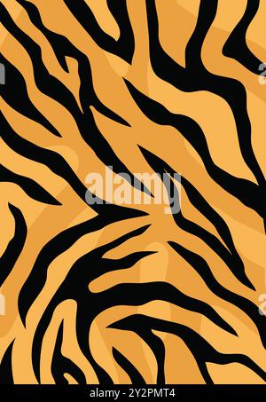 Streifentiere Dschungel-Tigerfell-Strukturmuster Stock Vektor