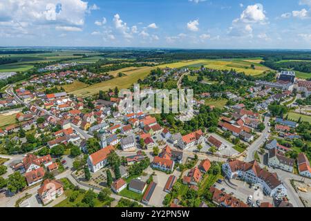 Blick auf die Region um Buttenwiesen an der Zusam im schwäbischen Stadtteil Dillingen Stockfoto