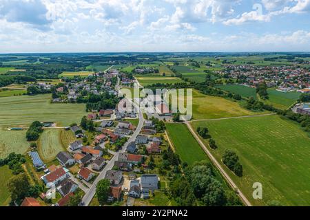 Blick auf die Region um Buttenwiesen an der Zusam im schwäbischen Stadtteil Dillingen Stockfoto