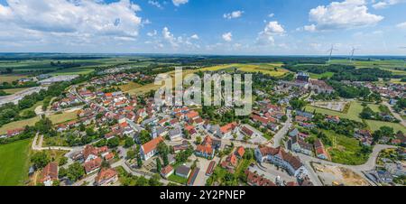 Blick auf die Region um Buttenwiesen an der Zusam im schwäbischen Stadtteil Dillingen Stockfoto