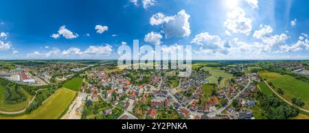 Blick auf die Region um Buttenwiesen an der Zusam im schwäbischen Stadtteil Dillingen Stockfoto