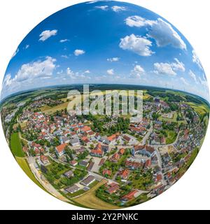 Blick auf die Region um Buttenwiesen an der Zusam im schwäbischen Stadtteil Dillingen Stockfoto