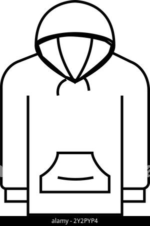 hoodie Oberbekleidung männliche Linie Symbol Vektor Illustration Stock Vektor