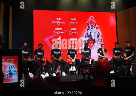 EA7 Emporio Armani Olimpia Milano neue Spieler Präsentation während EA7 Emporio Armani Milano - Team Präsentation, Sportveranstaltungen in Mailand, Italien, 11. September 2024 Stockfoto