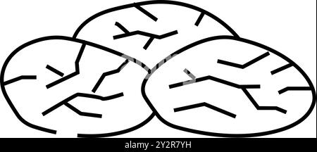 Abbildung des Symbols für die Linie der getrockneten Pflaumen-Früchte Stock Vektor