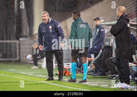 Vejle, Dänemark. September 2024. Cheftrainer Jan Suchoparek aus Tschechien war beim U21-EM-Qualifikationsspiel 2025 zwischen Dänemark und Tschechien im Vejle-Stadion in Vejle zu sehen. Quelle: Gonzales Photo/Alamy Live News Stockfoto