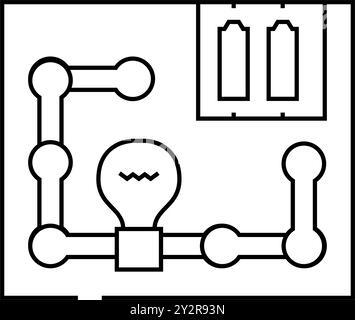 Science Exploration Kit Spielzeug Kinderlinie Symbol Vektordarstellung Stock Vektor