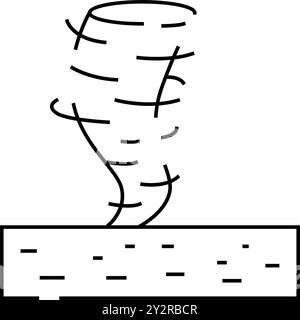 marsstaubteufel Planetenlinien-Symbol-Vektordarstellung Stock Vektor