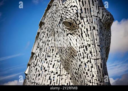 Die Kelpies wurden von dem Bildhauer Andy Scott in Falkirk entworfen Stockfoto