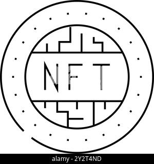 Vektorgrafik für symbole der nft-Tokenlinie Stock Vektor