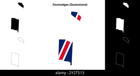 Doomadgee (Queensland) Umrisskarte Set Stock Vektor