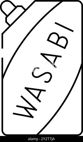 Verpackung Wasabi Linie Symbol Vektor Illustration Stock Vektor