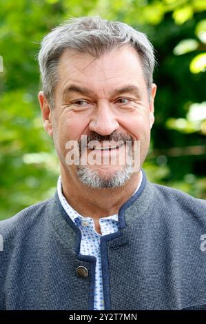 Markus Söder beim Besuch des Cowboy-Clubs Müchen 1913 e.V. anlässlich dessen 111-jährigen Jubiläums. München, 11.09.2024 *** Markus Söder besucht den Cowboy Club Müchen 1913 e V anlässlich seines 111-jährigen Bestehens München, 11 09 2024 Foto:XK.xKriegerx/xFuturexImagex Cowboy soeder 4912 Stockfoto