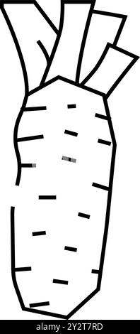 Pflanzenpflanze Wasabi Linie Symbol Vektor Illustration Stock Vektor