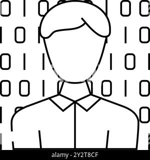 Illustration für Symbole der anonymen Käuferlinie Stock Vektor