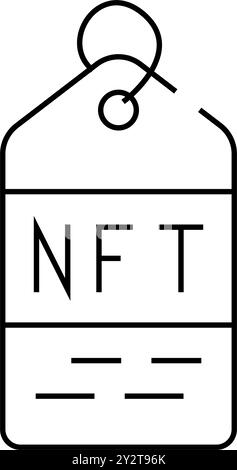 Vektordarstellung für nft-Beschriftungslinien-Symbole Stock Vektor