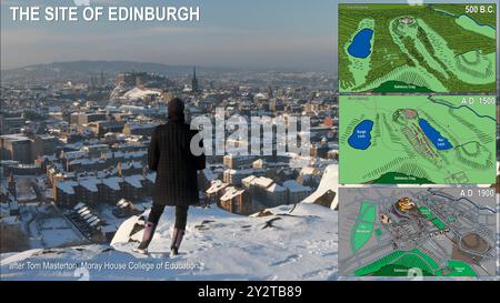 Klassische schottische Landschaften: 16 x 9 digitale Präsentationsfolien, die die Stätte von Edinburgh erkunden. Stockfoto