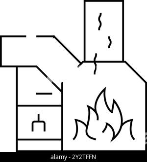 Illustration des Symbols „Brennende Abfalllinie“ Stock Vektor