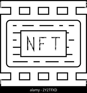 nft filmt Vektorgrafik für Liniensymbole Stock Vektor