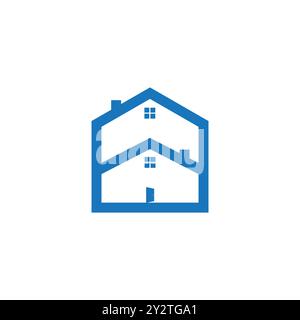 Immobiliengebäude, Bauwesen, Hypotheken, ECO House und Home Key Logo Konzept Stock Vektor