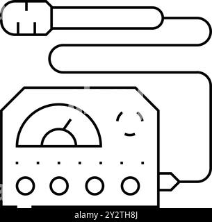Darstellung des Symbols für elektromagnetische Wellenmesserlinien Stock Vektor