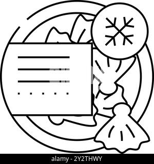 Austern gefrorene Meernahrung Linie Symbol Vektorgrafik Stock Vektor