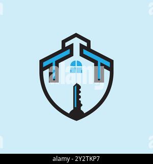 Immobiliengebäude, Bauwesen, Hypotheken, ECO House und Home Key Logo Konzept Stock Vektor