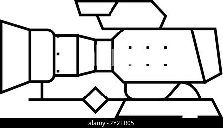 Vektorgrafik für die Linie der Videokamera Stock Vektor