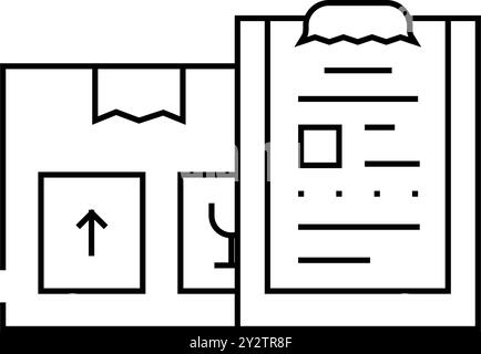 Dokumente der Import und Export Linie Symbol Vektor-Illustration Stock Vektor