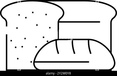 Vektorgrafik für Symbole für die Linie der Bäckerei-Abteilung Stock Vektor