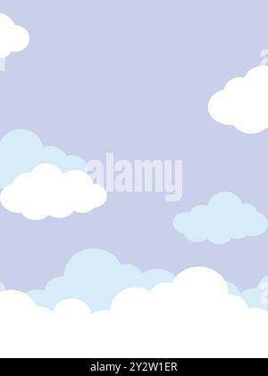 Abstrakter Hintergrundhimmel und weiße flauschige Wolken Vektor-Illustration Stock Vektor